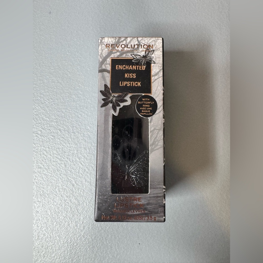 Revolution retired enchanted kiss lipstick with butterfly ring in black - Picture 2 of 3